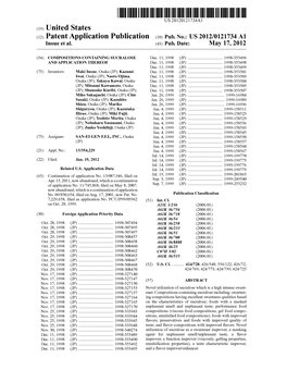 (12) Patent Application Publication (10) Pub. No.: US 2012/0121734 A1 Inoue Et Al
