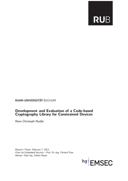 Development and Evaluation of a Code-Based Cryptography Library for Constrained Devices