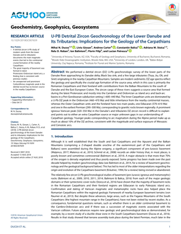 U‐PB Detrital Zircon Geochronology of the Lower Danube and Its