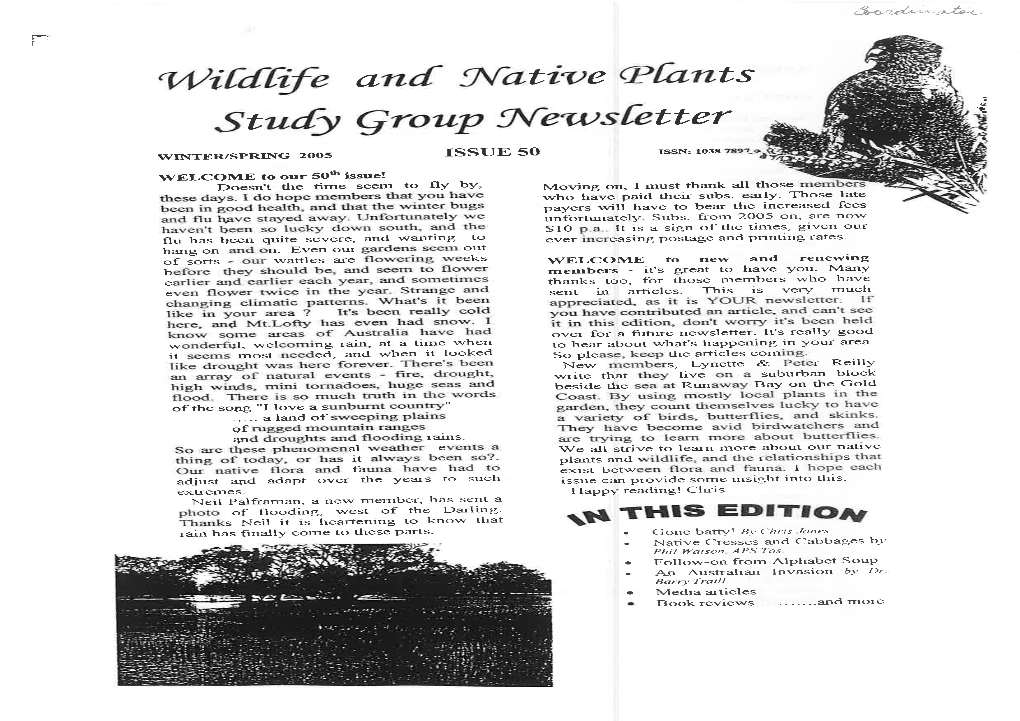 Wihife and Native ~Hnts Study Group Wewshtter