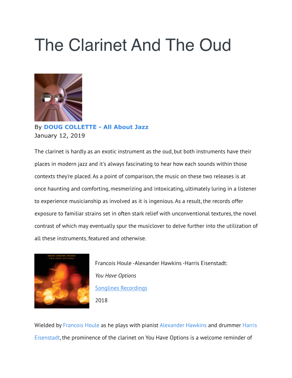 The Clarinet and the Oud
