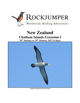 New Zealand Chatham Islands Extension I 26Th January to 29Th January 2022 (4 Days)