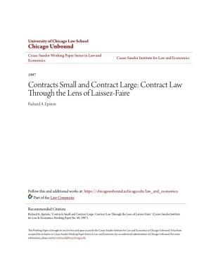 Contract Law Through the Lens of Laissez-Faire Richard A