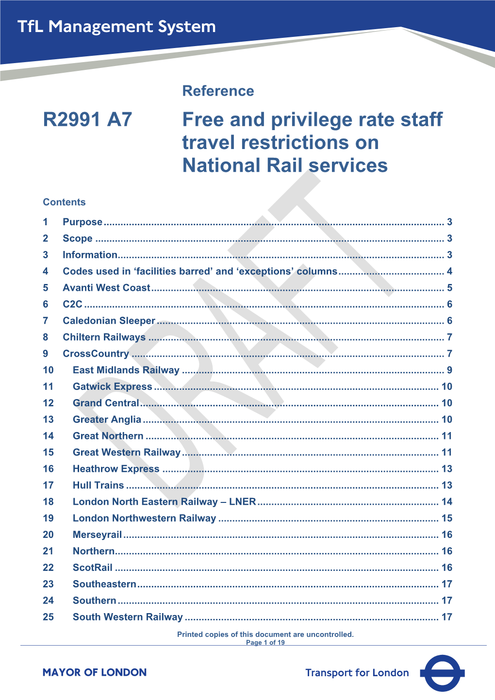 Staff Travel Restrictions Summer 2021