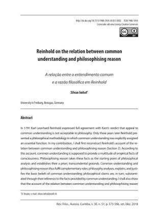 Reinhold on the Relation Between Common Understanding and Philosophising Reason