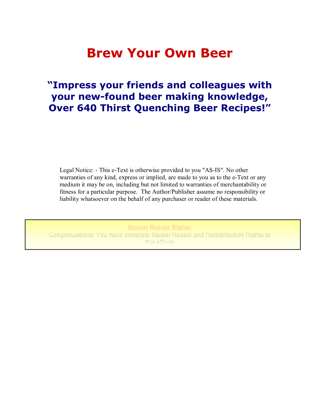 Brew Your Own Beer