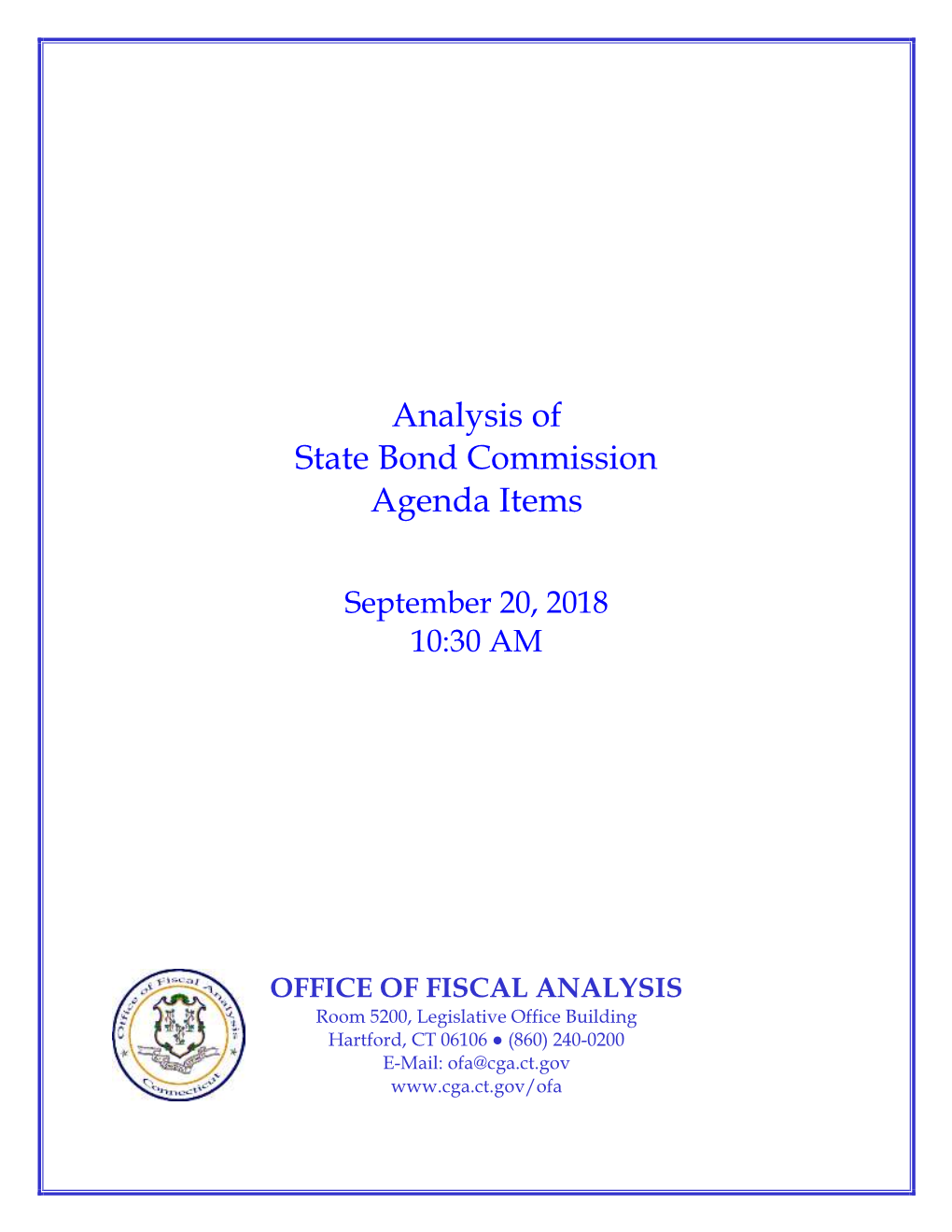 Analysis of State Bond Commission Agenda Items