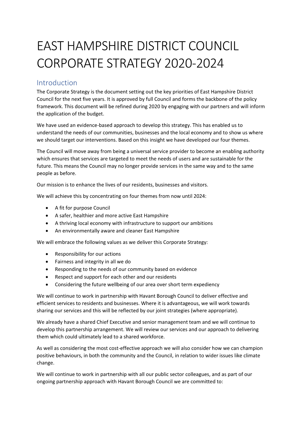 Corporate Strategy 2020-24