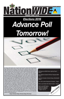 Elections 2016 Advance Poll Tomorrow!