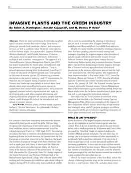 Invasive Plants and the Green Industry