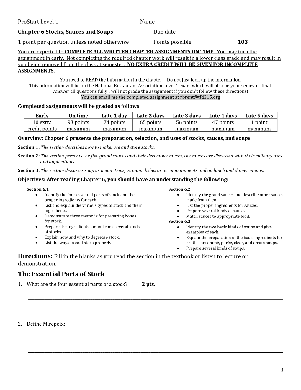 The Essential Parts of Stock 1