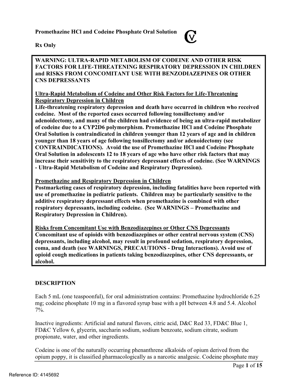 Promethazine Hcl and Codeine Phosphate Oral Solution