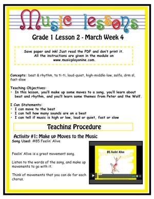Grade 1 Lesson 2 - March Week 4