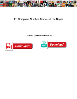 Eb Complaint Number Tirunelveli Ktc Nagar
