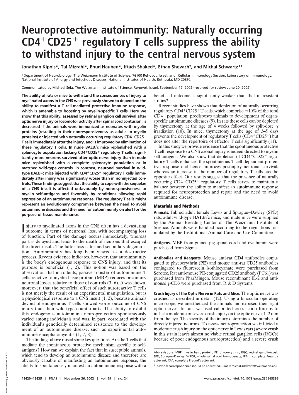 Neuroprotective Autoimmunity: Naturally Occurring CD4 CD25