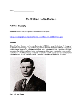 The KFC King- Harland Sanders