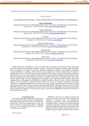 IAC-11-A2.5.9 Page 1 of 11 IAC-13-A2.5.10 DLR's MOBILE