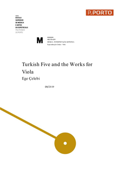 Turkish Five and the Works for Viola Ege Çelebi
