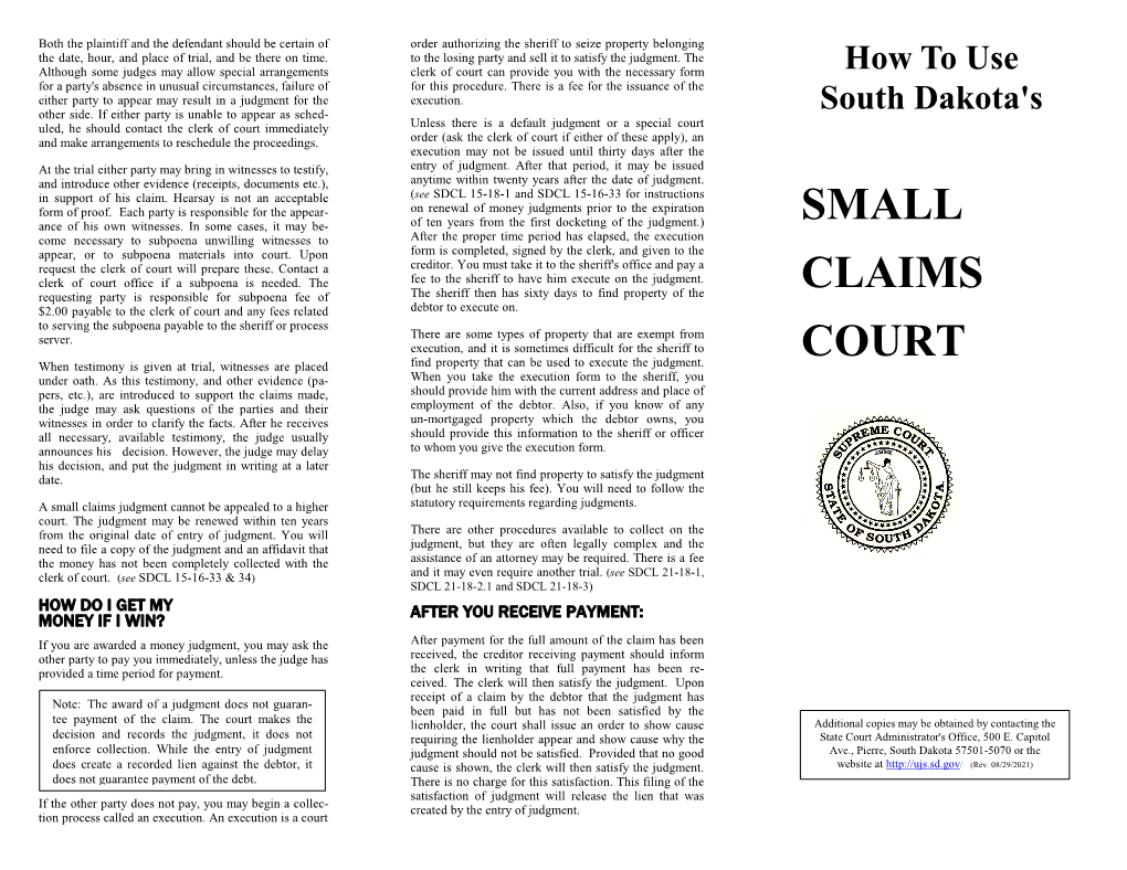 Small Claims Court Remains a Practical Alternative