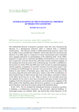 Generalizations of the Fundamental Theorem of Projective Geometry