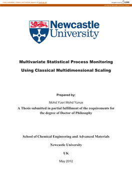 Multivariate Statistical Process Monitoring Using Classical