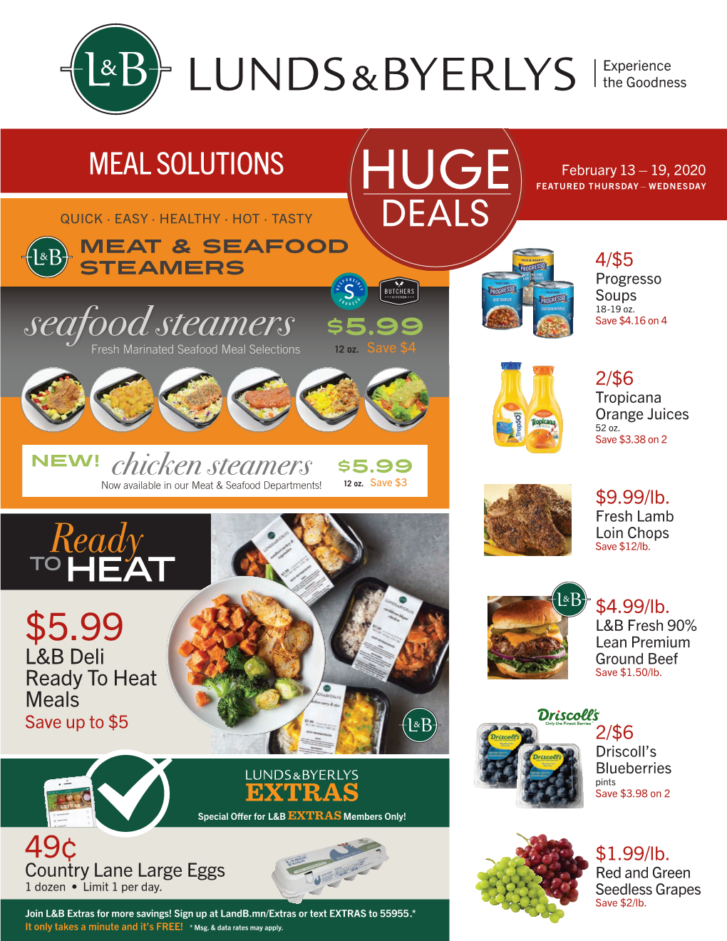 Seafood Steamers $5.99 Save $4.16 on 4 Fresh Marinated Seafood Meal Selections 12 Oz