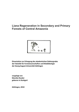Liana Regeneration in Secondary and Primary Forests of Central Amazonia