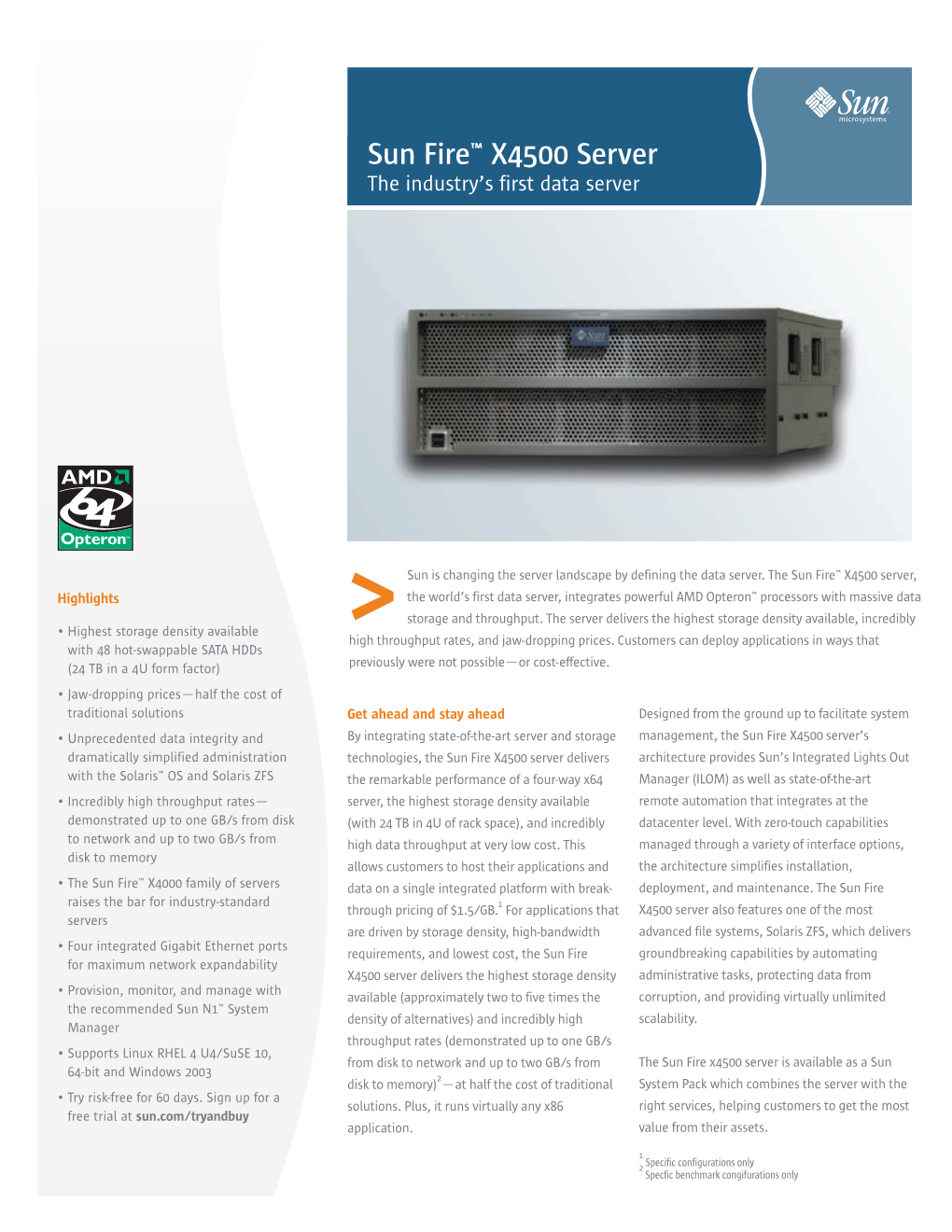 Sun Fire™ X4500 Server