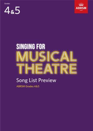 Singing for Musical Theatre, Grades 4&5, Song List Preview