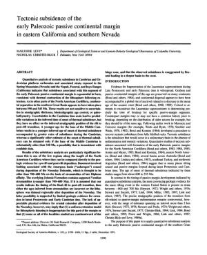 Tectonic Subsidence of the Early Paleozoic Passive Continental Margin in Eastern California and Southern Nevada
