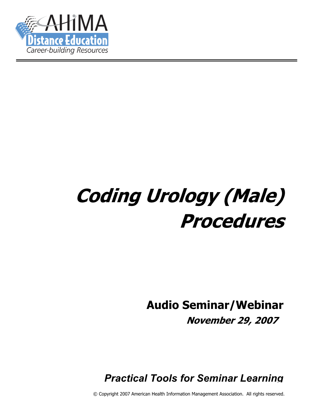 Coding Urology (Male) Procedures