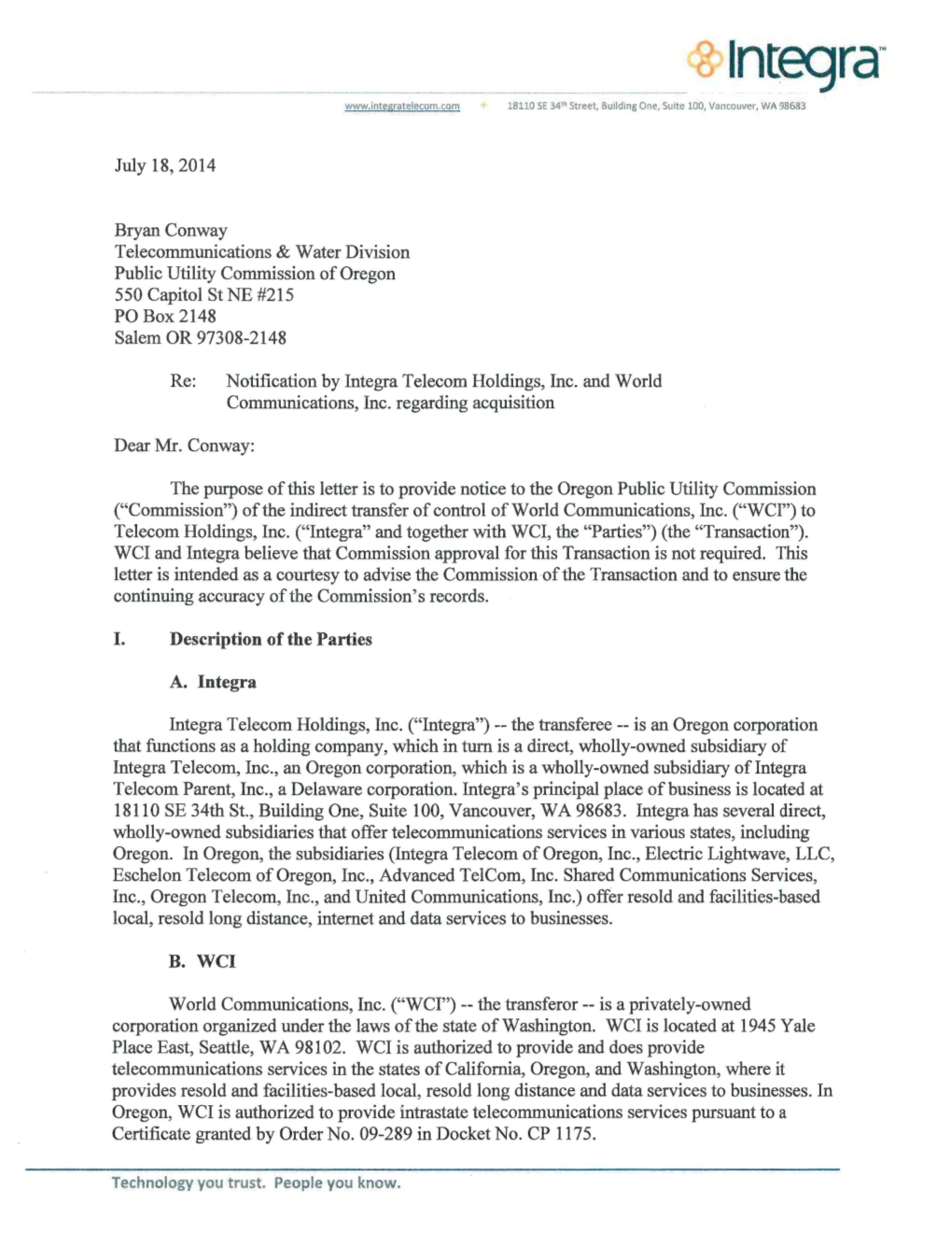Cp 1175, Other Filing/Pleading, 7/24/2014