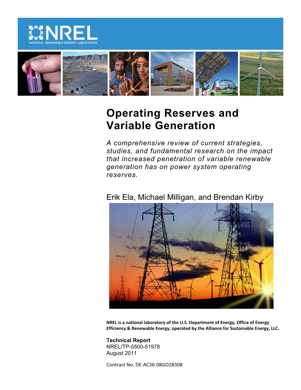 Operating Reserves and Variable Generation