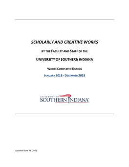 2018 Faculty and Staff Scholarly And