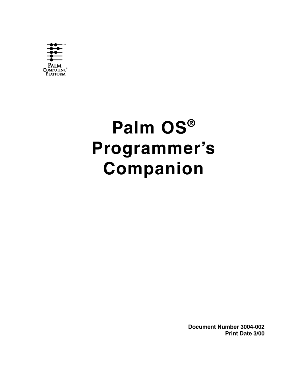 Palm OS Programmer's Companion