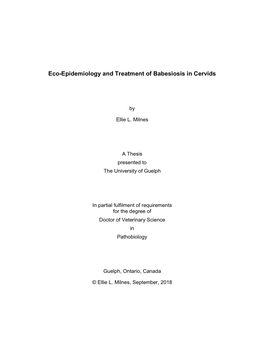 Eco-Epidemiology and Treatment of Babesiosis in Cervids
