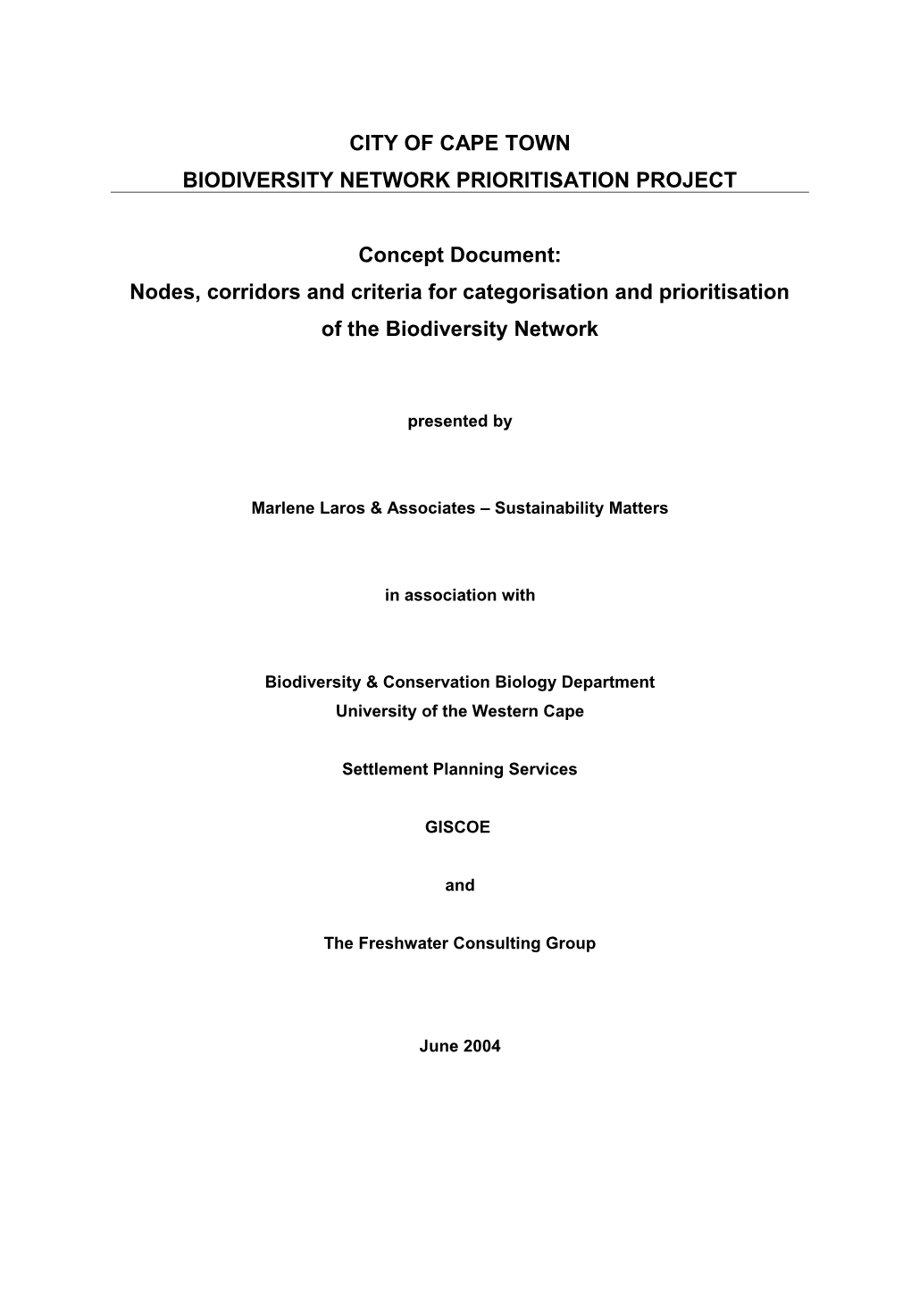 CCT Biod Net - Concepts