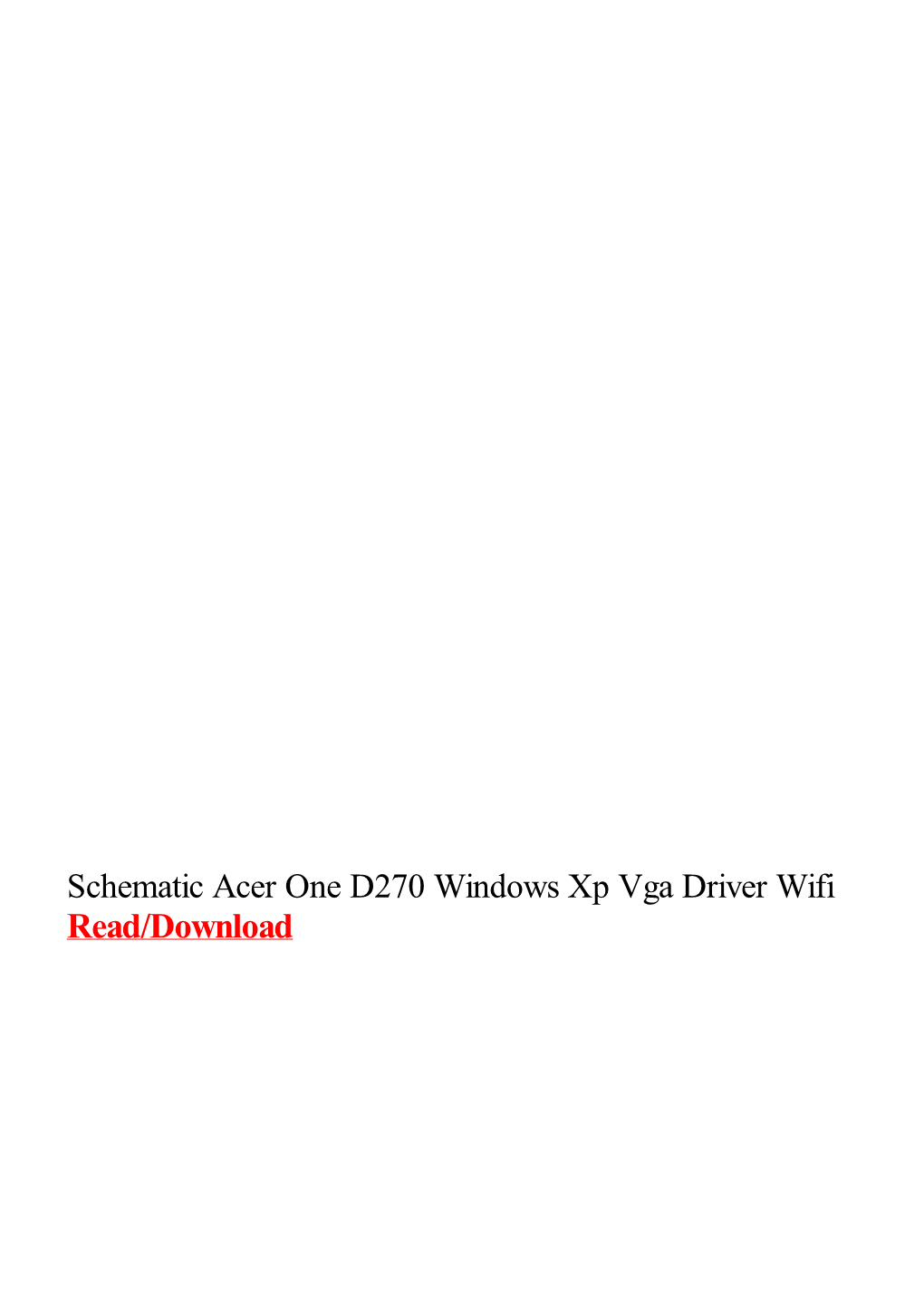 Schematic Acer One D270 Windows Xp Vga Driver Wifi