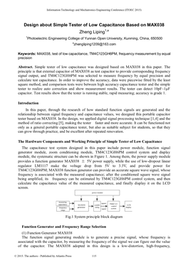 Design About Simple Tester of Low Capacitance Based on MAX038