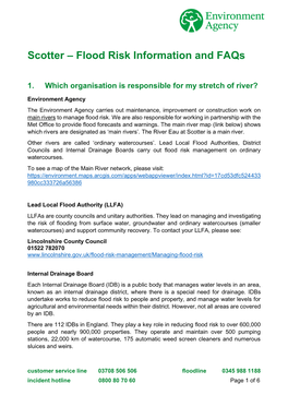 Flood Risk Information and Faqs