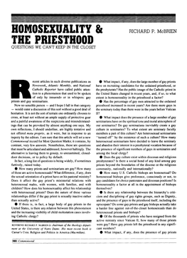 Homosexuality & the Priesthood