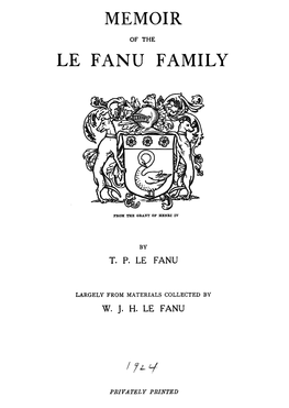 Memoir Le Fanu Family