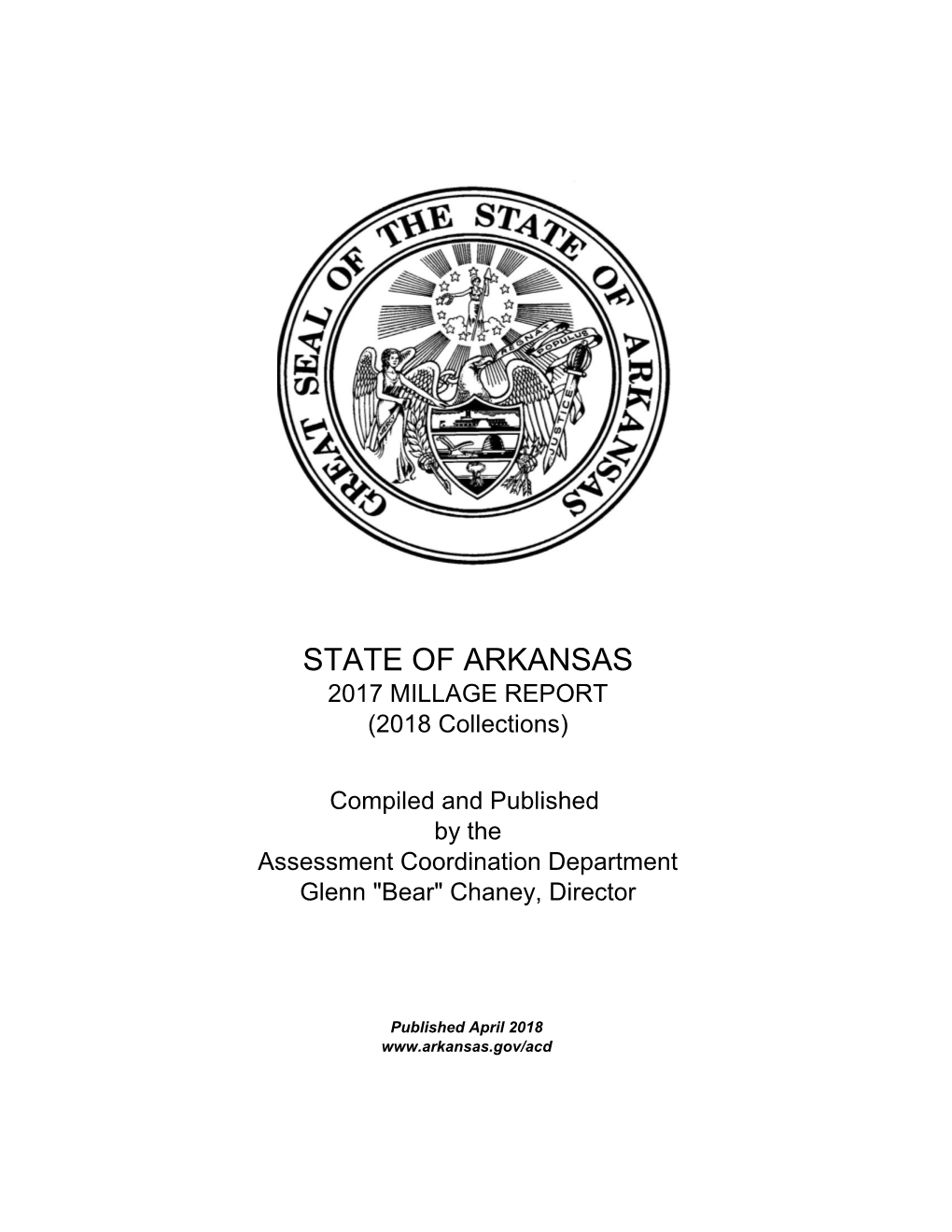 STATE of ARKANSAS 2017 MILLAGE REPORT (2018 Collections)
