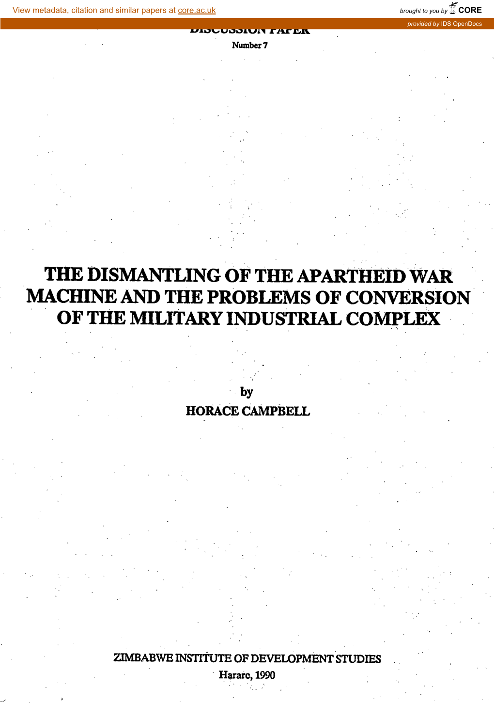 Machine and the Problems of Conversion of the Military Industrial Complex