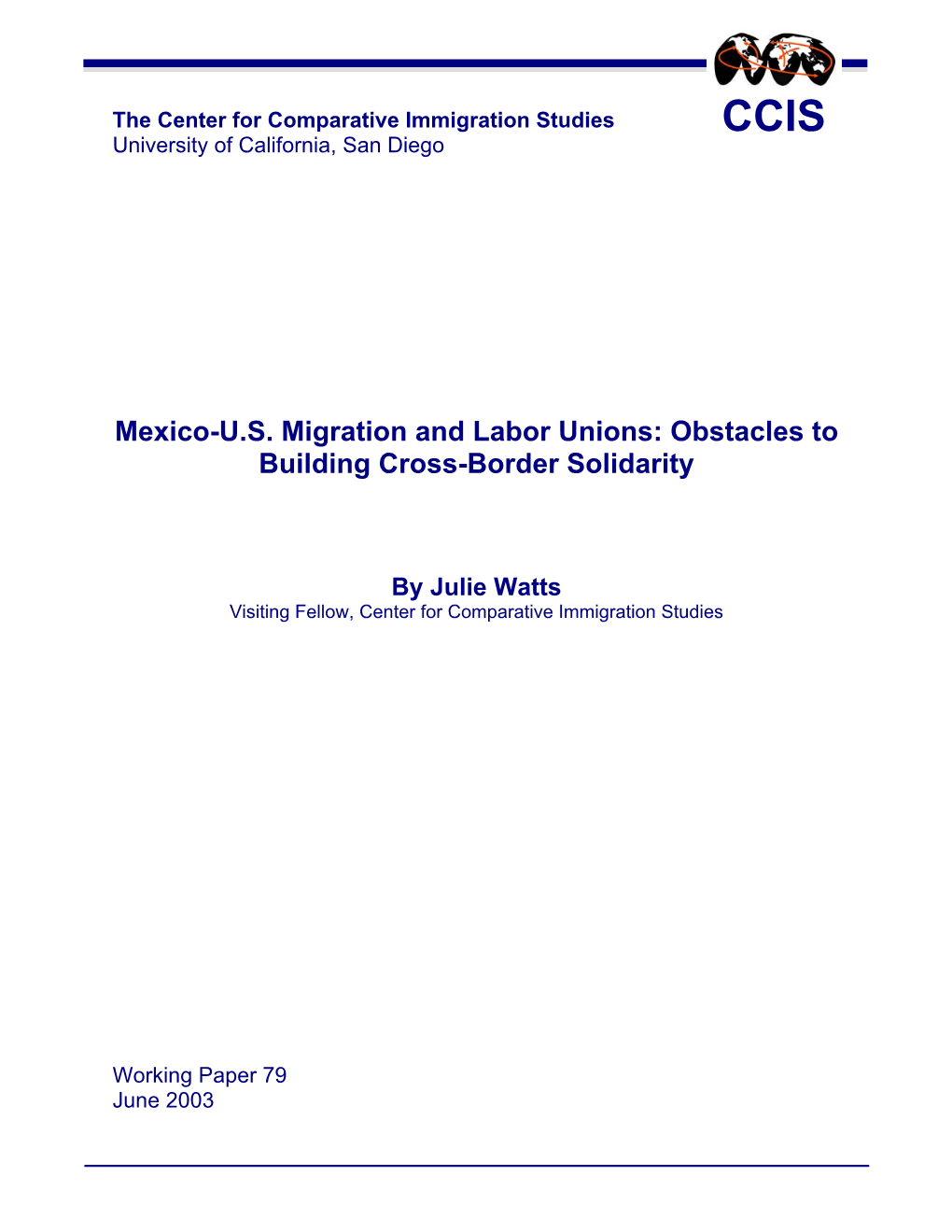 Mexico-US Migration and Labor Unions