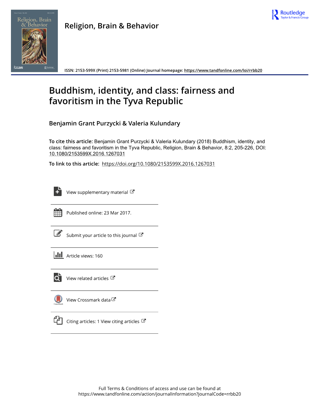 Buddhism, Identity, and Class: Fairness and Favoritism in the Tyva Republic