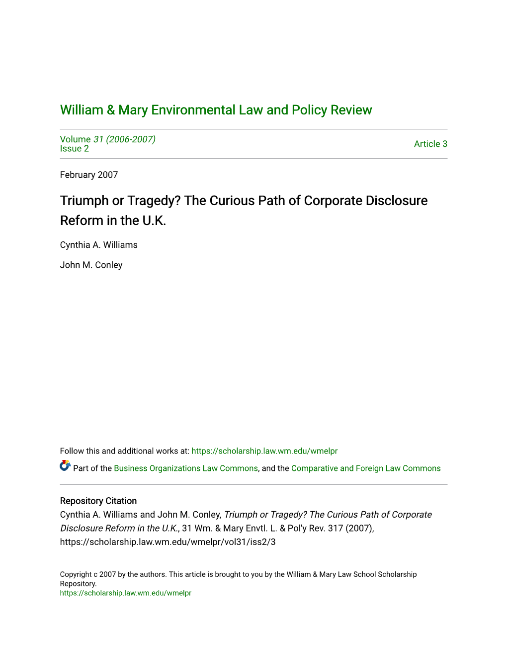 The Curious Path of Corporate Disclosure Reform in the UK