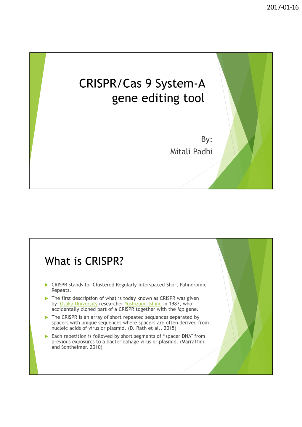 CRISPR/Cas 9 System-A Gene Editing Tool