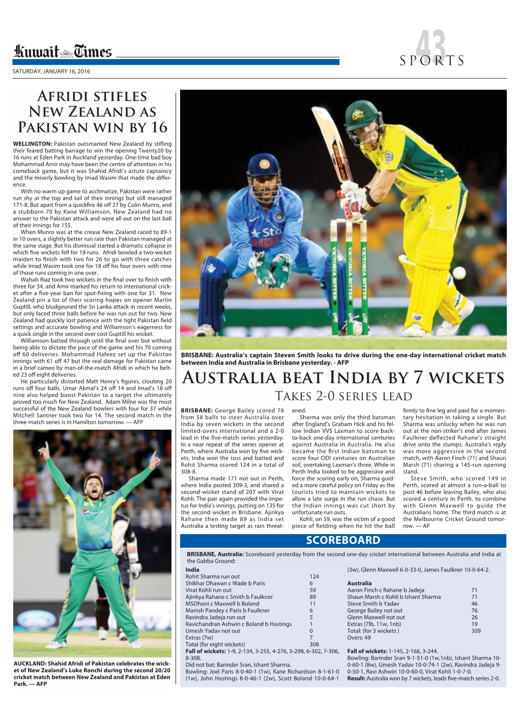 Australia Beat India by 7 Wickets Runs Off Four Balls