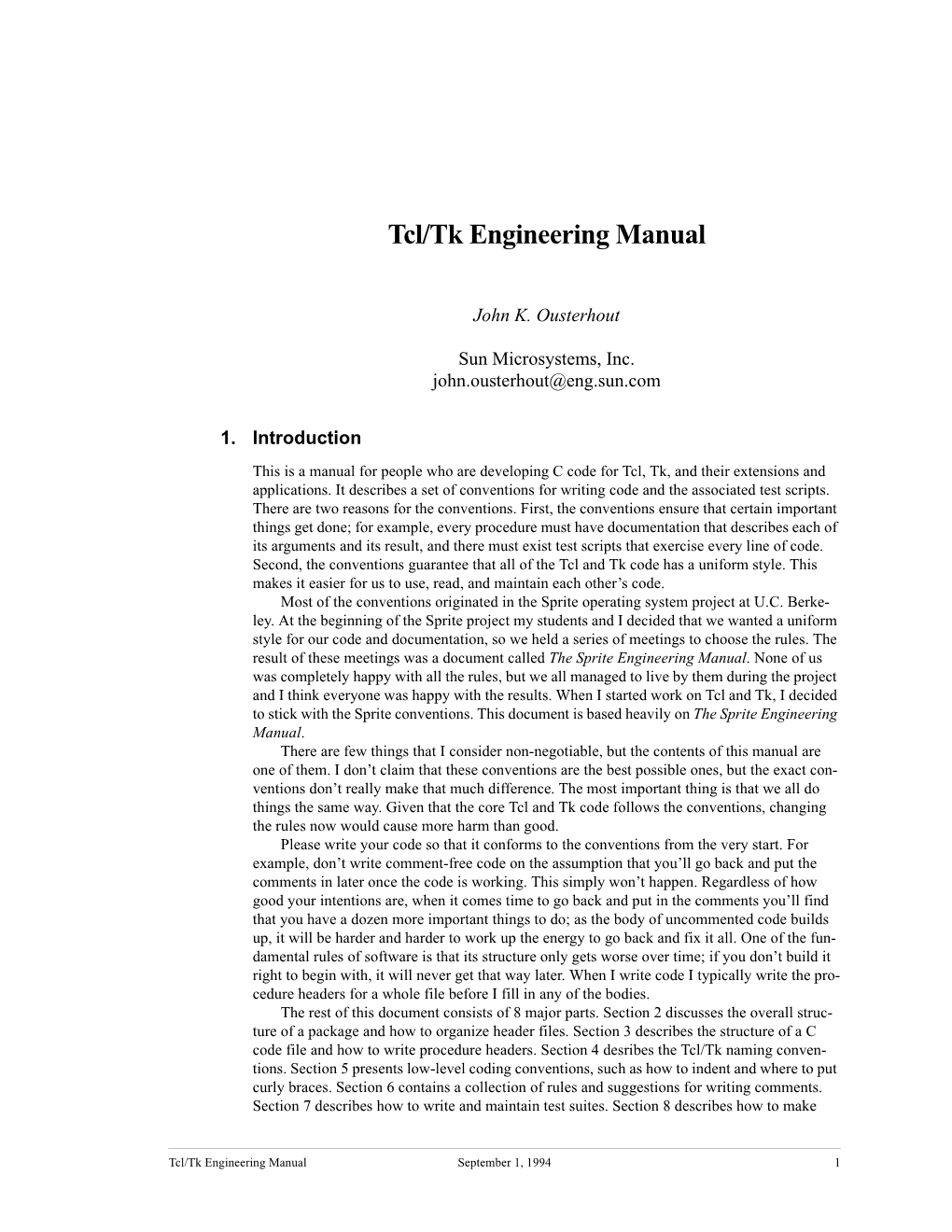 Tcl/Tk Engineering Manual